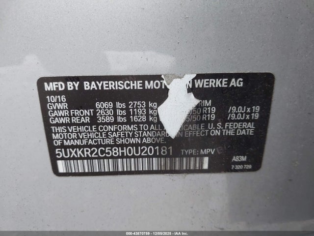 2017 BMW X5 5UXKR2C58H0U20181 Photo 8