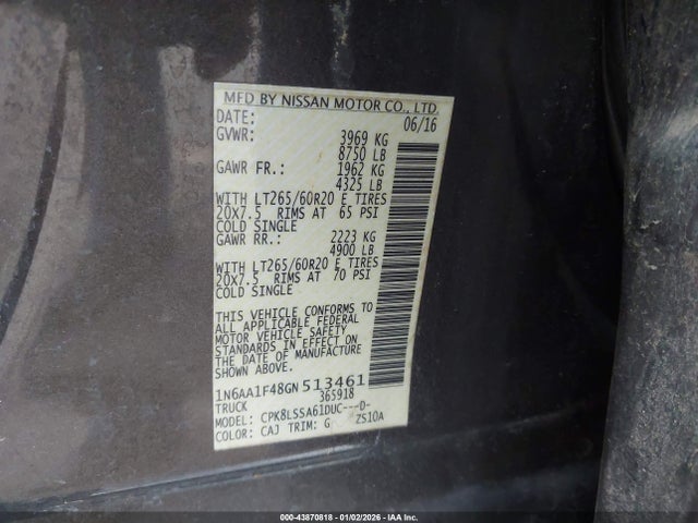 2016 NISSAN TITAN XD 1N6AA1F48GN513461 Photo 8