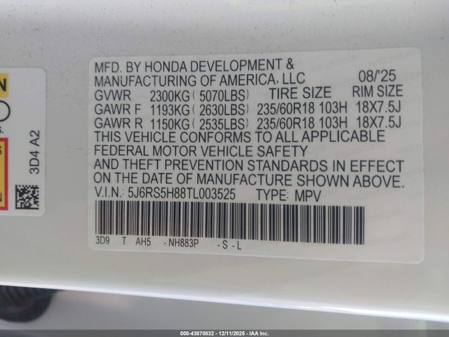 2026 HONDA CR-V HYBRID 5J6RS5H88TL003525 Photo 8