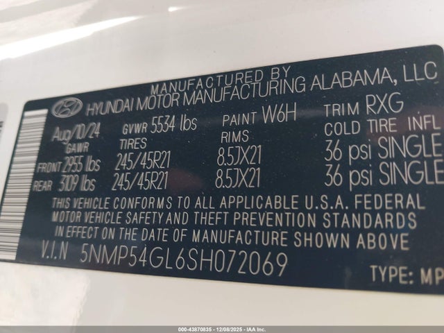 Hyundai Santa Fe Calligraphy 2025 5NMP54GL6SH072069 Image 9