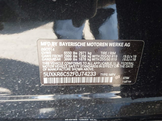 BMW X5 Xdrive50i 2015 5UXKR6C52F0J74233 Image 9