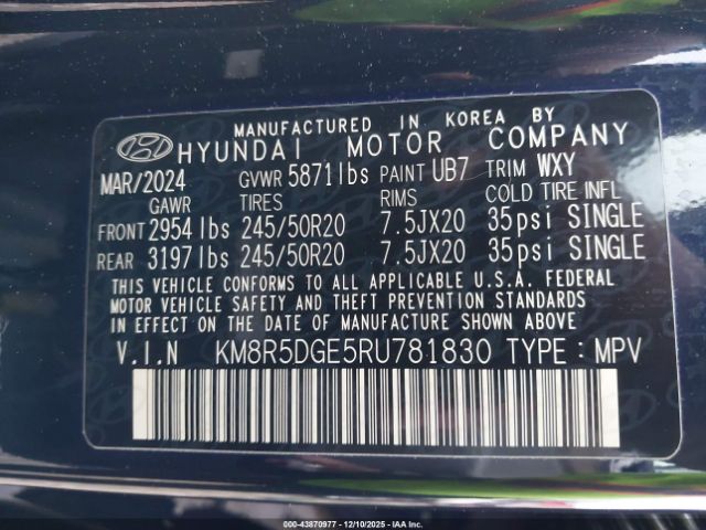 2024 HYUNDAI PALISADE KM8R5DGE5RU781830 Photo 8