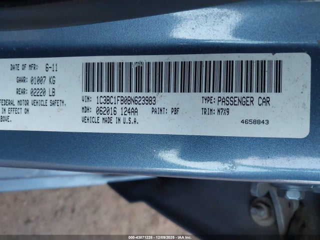 Продажа на аукционе авто 2011 Chrysler 200 Touring, vin: 1C3BC1FB0BN623983, номер лота: 43871228