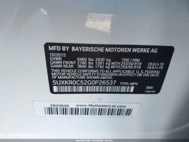 2016 BMW X5 5UXKR0C52G0P26537 Photo 8