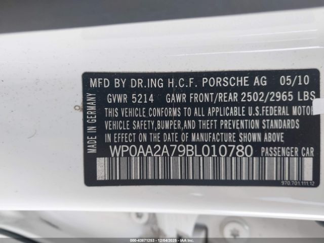 2011 PORSCHE PANAMERA WP0AA2A79BL010780 Photo 8