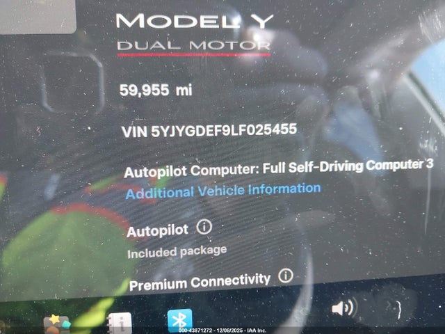 5YJYGDEF9LF025455 Tesla Model Y