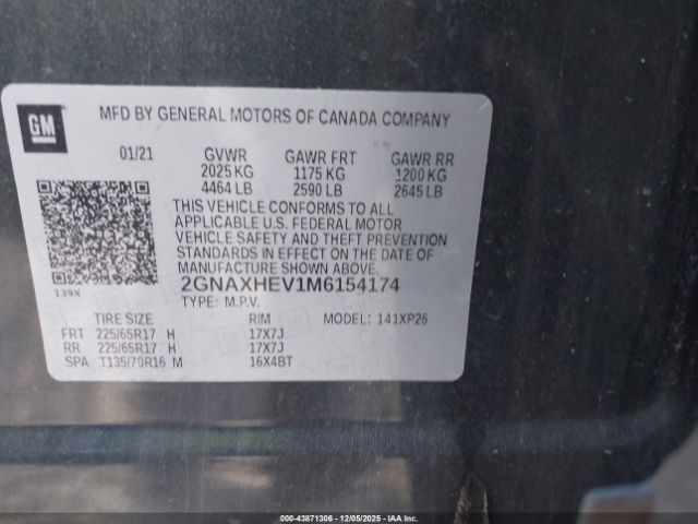 2021 CHEVROLET EQUINOX 2GNAXHEV1M6154174 Photo 8