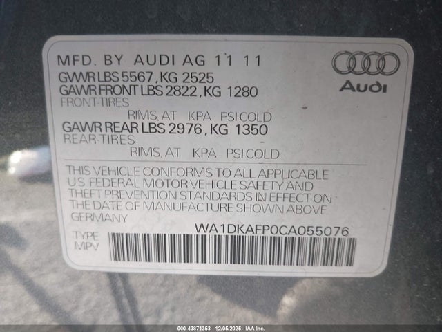 2012 AUDI Q5 WA1DKAFP0CA055076 Photo 8