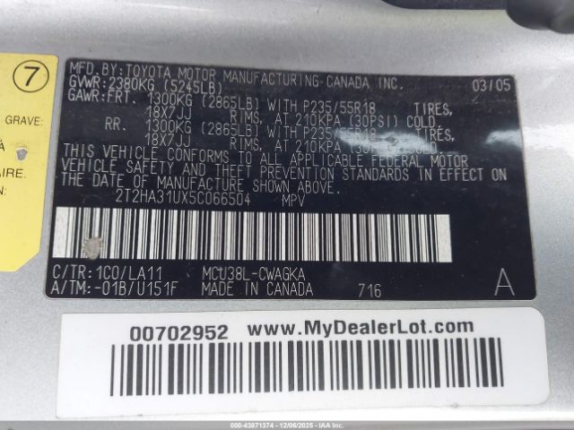 2005 LEXUS RX 330 2T2HA31UX5C066504 Photo 8