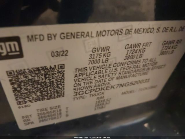 2022 CHEVROLET SILVERADO 1500 3GCPDKEK7NG520031 Photo 8