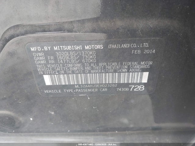 2014 MITSUBISHI MIRAGE ML32A4HJ9EH023282 Photo 8