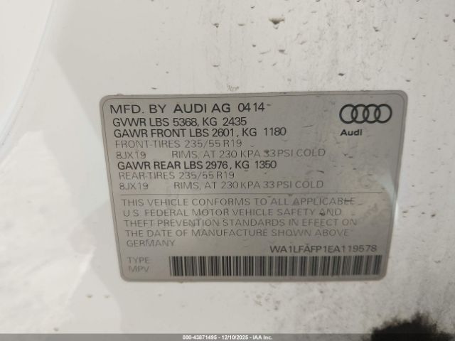 2014 AUDI Q5 WA1LFAFP1EA119578 Photo 8