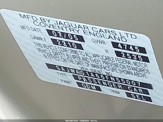 2006 JAGUAR S-TYPE SAJWA01A66FN55007 Photo 8