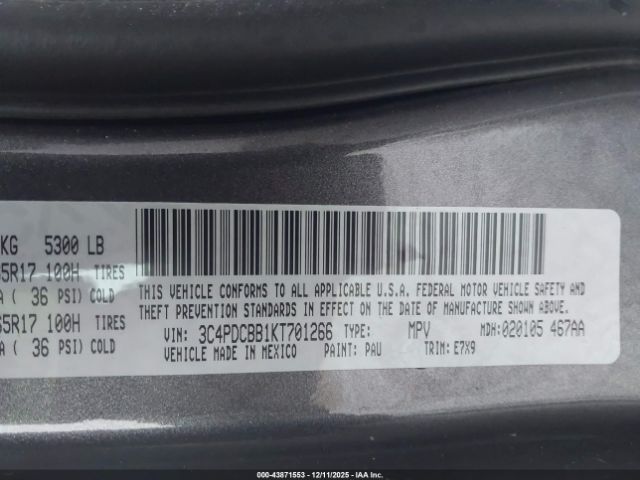 2019 DODGE JOURNEY 3C4PDCBB1KT701266 Photo 8