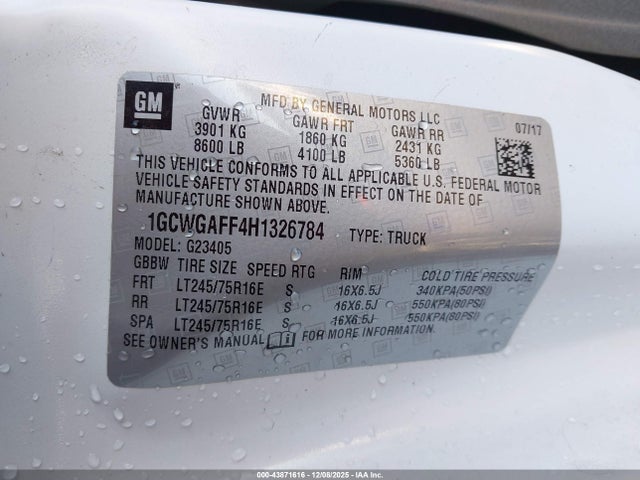 1GCWGAFF4H1326784 Chevrolet l20 - engine flexible fuel, iron