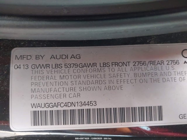 2013 AUDI A6 WAUGGAFC4DN134453 Photo 8