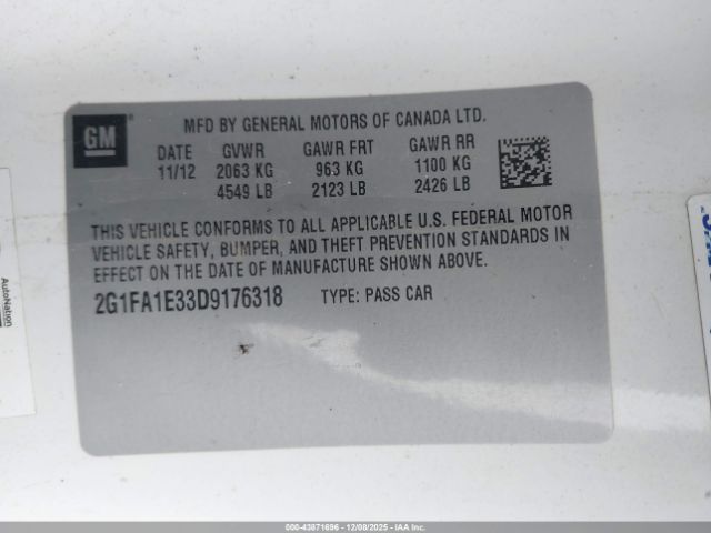 2013 CHEVROLET CAMARO 2G1FA1E33D9176318 Photo 8