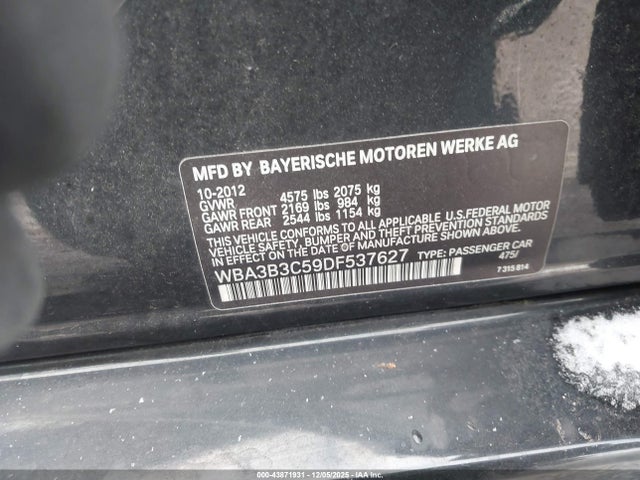 2013 Bmw 328i Xdrive მანქანა იყიდება აუქციონზე, vin: WBA3B3C59DF537627, აუქციონის ნომერი: 43871931