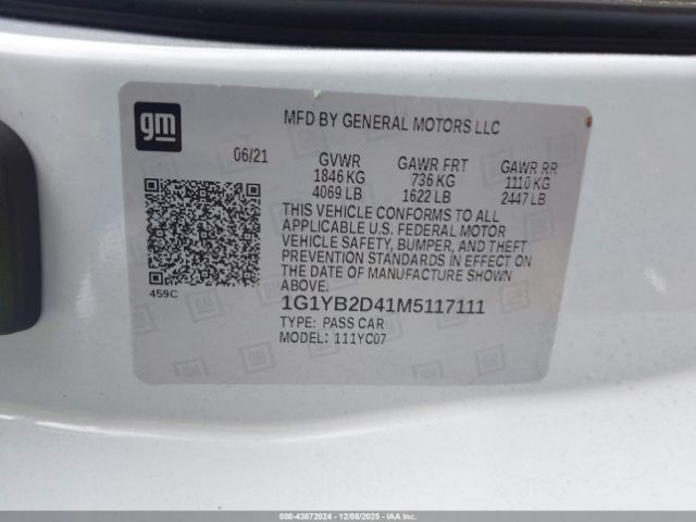 2021 CHEVROLET CORVETTE STINGRAY 1G1YB2D41M5117111 Photo 8