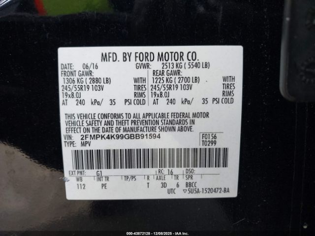 2016 FORD EDGE 2FMPK4K99GBB91594 Photo 8