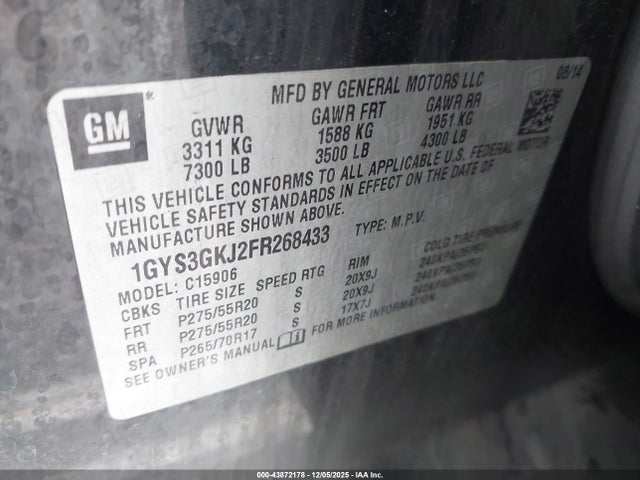 2015 CADILLAC ESCALADE ESV 1GYS3GKJ2FR268433 Photo 8