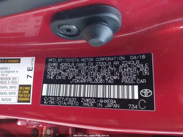Toyota Prius Prime Plus 2018 JTDKARFP5J3081740 Image 9