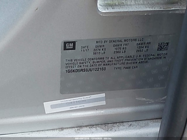 2018 CADILLAC CT6 1G6KD5RS0JU122160 Photo 8