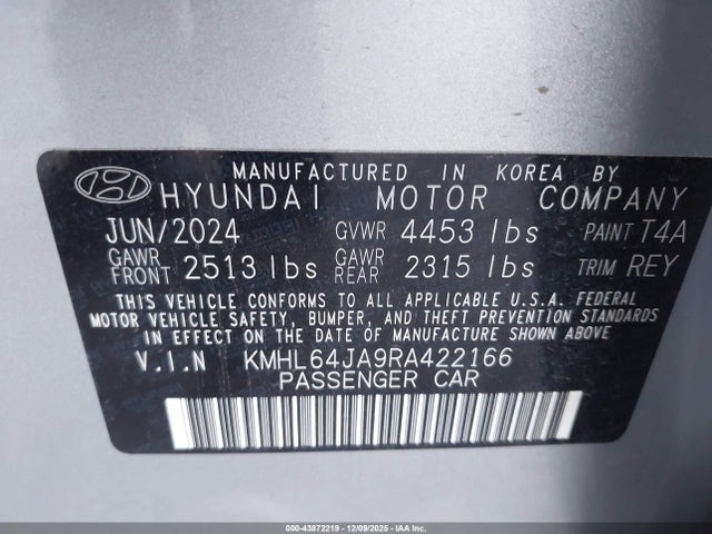 KMHL64JA9RA422166 Hyundai SONATA SEL