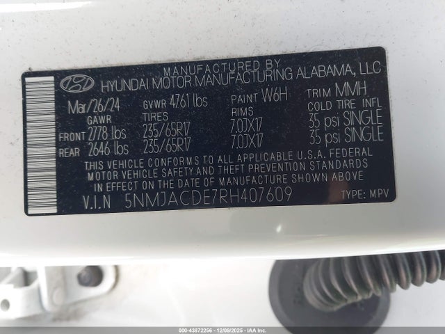 Hyundai TUCSON SE 2024 5NMJACDE7RH407609 Image 9