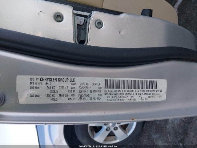 Продаж на аукціоні авто 2012 Dodge Journey Sxt, vin: 3C4PDCBGXCT187253, номер лоту: 43872415