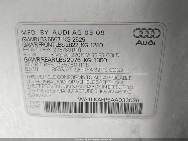 2010 AUDI Q5 WA1LKAFP6AA033026 Photo 8