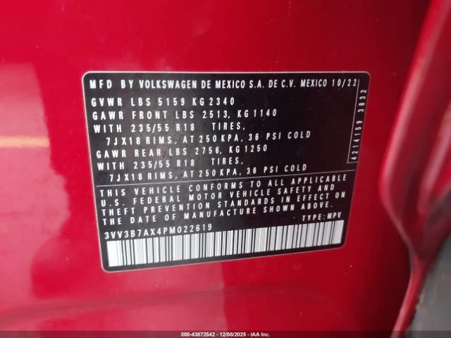 2023 VOLKSWAGEN TIGUAN 3VV3B7AX4PM022619 Photo 8