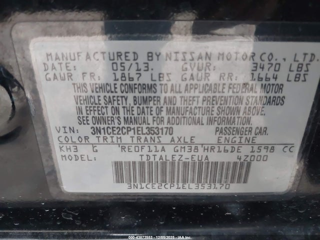 Nissan Versa Note Sv 2014 3N1CE2CP1EL353170 Image 9
