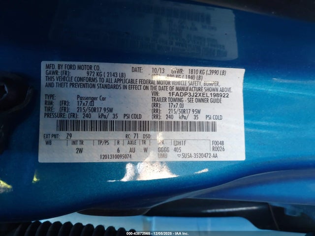 Ford Focus Titanium 2014 1FADP3J2XEL198922 Image 9