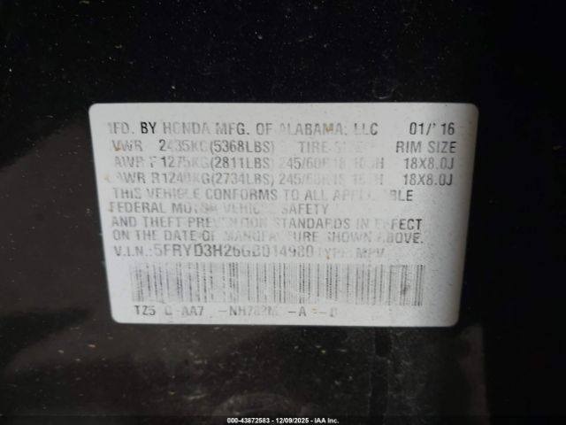 2016 ACURA MDX 5FRYD3H26GB014980 Photo 8