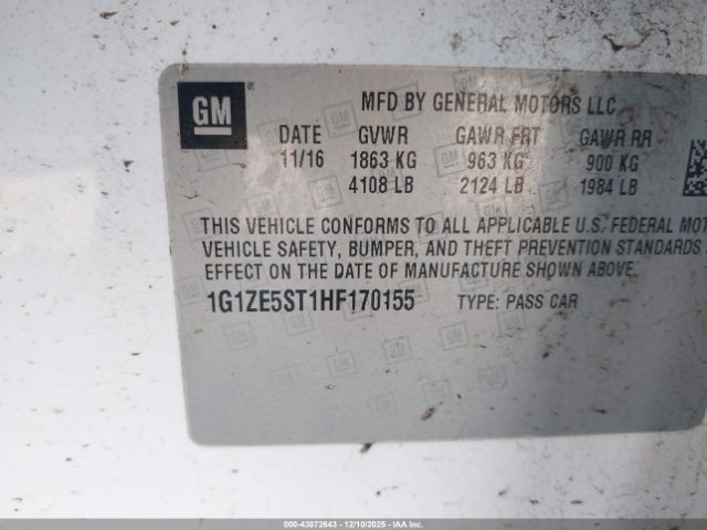 2017 CHEVROLET MALIBU 1G1ZE5ST1HF170155 Photo 8