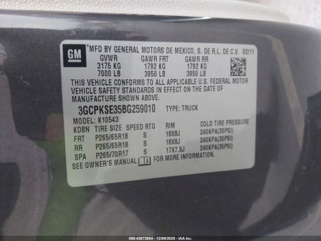 2011 CHEVROLET SILVERADO 1500 3GCPKSE35BG259010 Photo 8