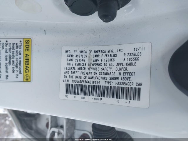 Продажа на аукционе авто 2012 Acura Tl 3.7, vin: 19UUA9F55CA006124, номер лота: 43872660