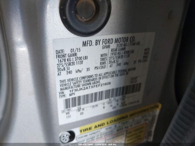 2015 FORD EXPEDITION EL 1FMJK2ATXFEF21608 Photo 8