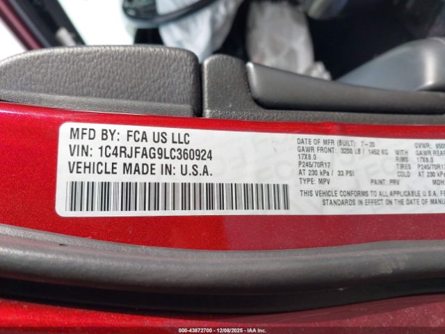 2020 JEEP GRAND CHEROKEE 1C4RJFAG9LC360924 Photo 8