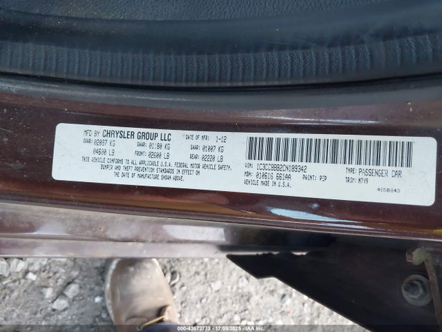 Продаж на аукціоні авто 2012 Chrysler 200 Touring, vin: 1C3CCBBB2CN189342, номер лоту: 43872773