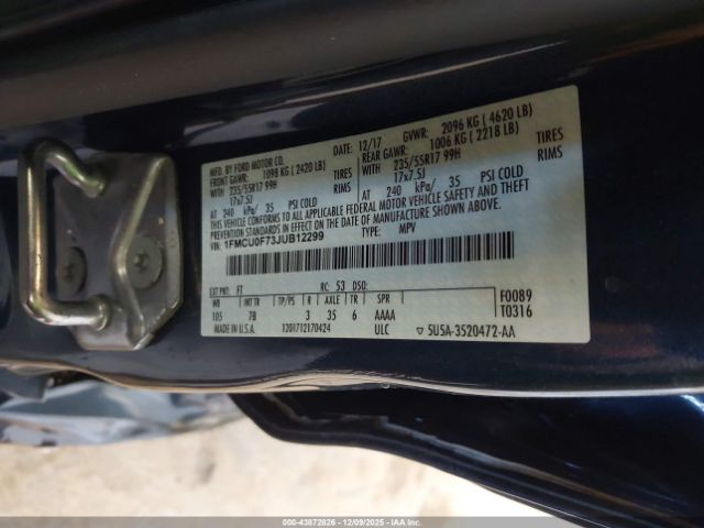 2018 FORD ESCAPE 1FMCU0F73JUB12299 Photo 8