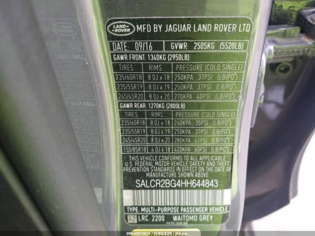 2017 LAND ROVER DISCOVERY SPORT SALCR2BG4HH644843 Photo 8