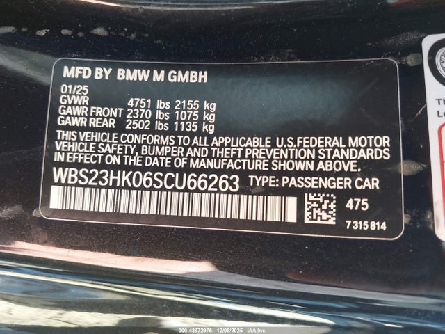 2025 BMW M4 WBS23HK06SCU66263 Photo 8