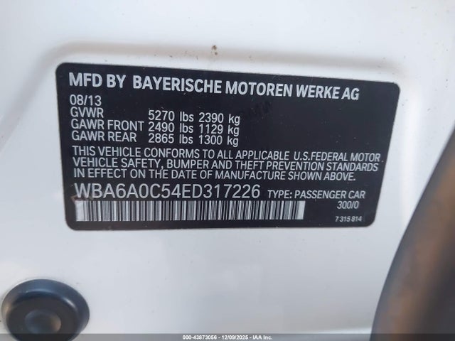 2014 BMW 640I GRAN COUPE WBA6A0C54ED317226 Photo 8