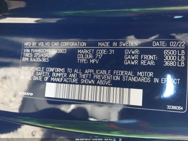 2022 VOLVO XC90 RECHARGE PLUG-IN HYBRID YV4H60CM1N1843803 Photo 8