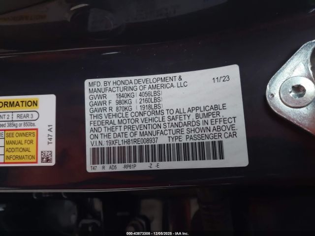 2024 HONDA CIVIC 19XFL1H81RE008937 Photo 8