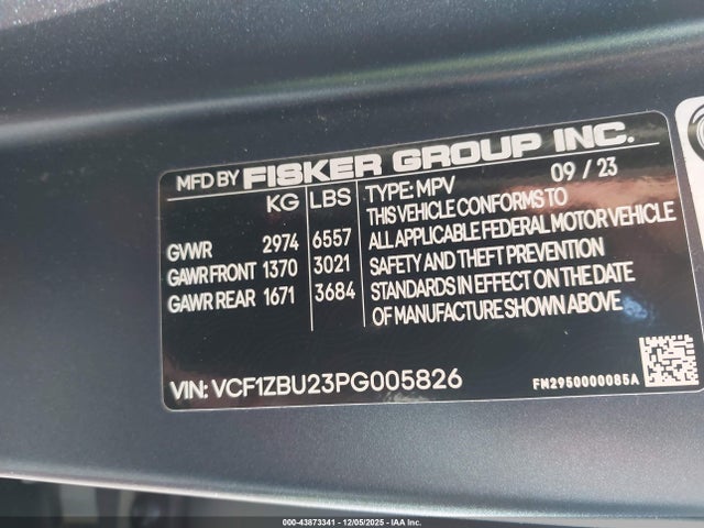 2023 FISKER OCEAN VCF1ZBU23PG005826 Photo 8