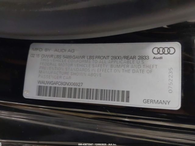 2016 AUDI A7 WAUWGAFC8GN006927 Photo 8