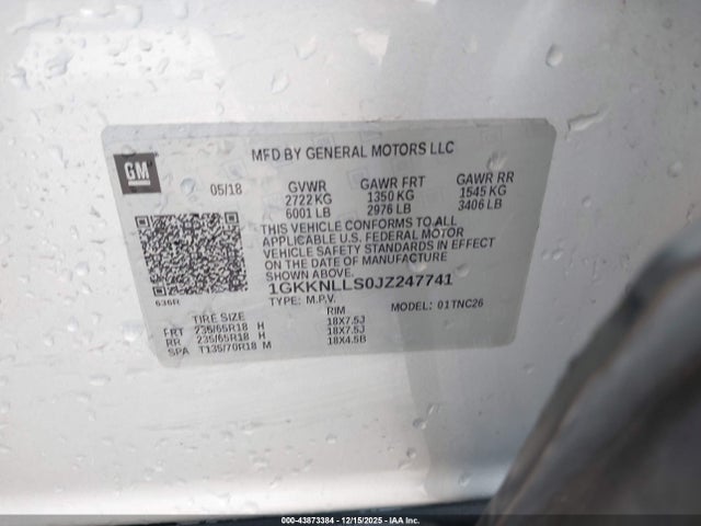 1GKKNLLS0JZ247741 GMC Acadia Sle-2